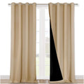 NICETOWN Thermal Insulated 100% Blackout Curtains, Noise Reducing Performance Drapes with Black Lining, Full Light Blocking Drap