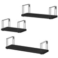 SRIWATANA Black Floating Shelves Wall Mount Set of 3, Hanging Wall Shelves, 17 Inch Rustic Wood Shelves for Decor, Bedroom, Bath