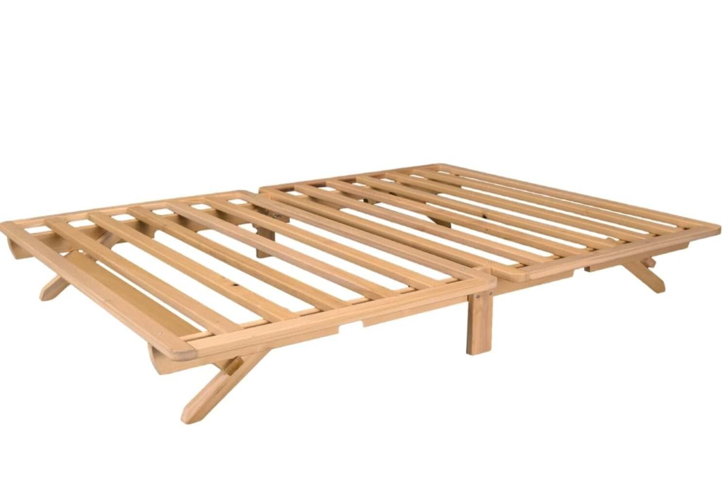 KD Frames Fold Platform Bed - Queen Bed Frame - Unfinished Wood Bed Frame - Foldable Bed Queen - Natural, Minimalist Bed - Easy 