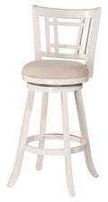Hillsdale Fairfox Swivel Stool with Rectangular Lattice Back, Counter Height, White