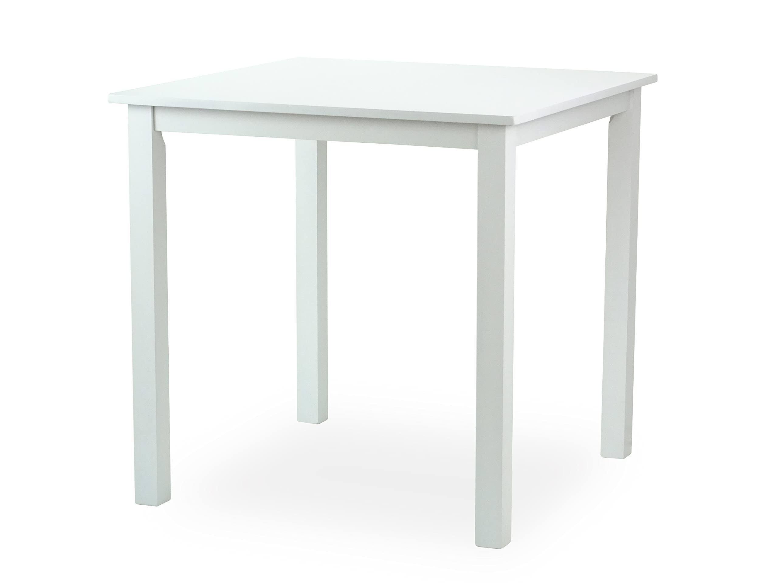 Dining Square Kitchen Table Contemporary Design Solid Wooden in White Finish