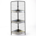 3-Tier Metal Corner Shelves - Gray