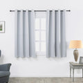 MANGATA CASA Bedroom Blackout Curtains Grommet 2 Panels,Thermal Window Curtain Panel for Living Room Darkening Drapes (Greyish W