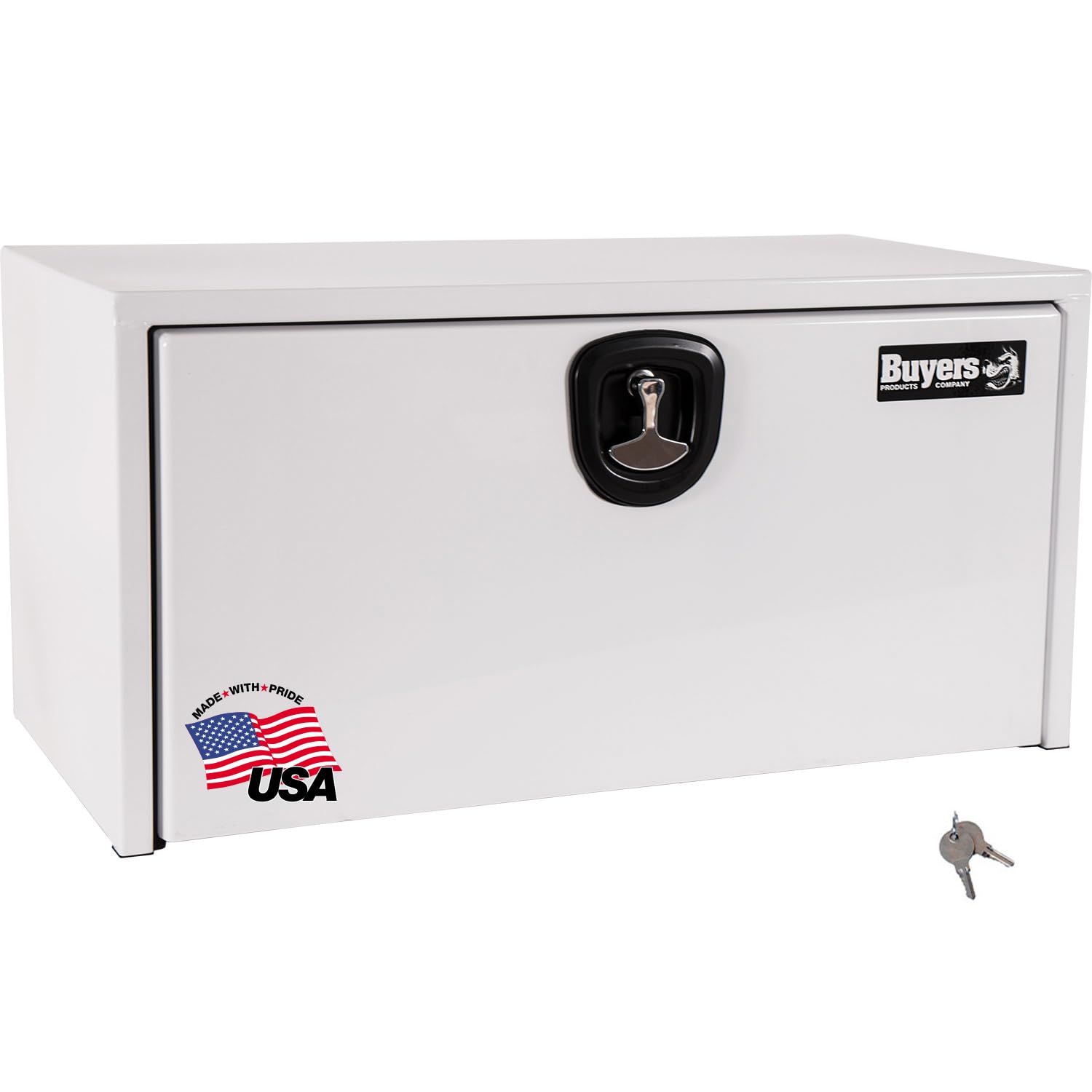Buyers Products 1734403 White Steel Underbody Truck Box With 3-Point Compression Latch, 24 x 24 x 30 Inch, Made In The USA, Tool