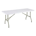 Norwood Commercial Furniture 6 ft Multipurpose Indoor Outdoor Heavy Duty Portable Rectangular Blow Molded Plastic Folding Table 