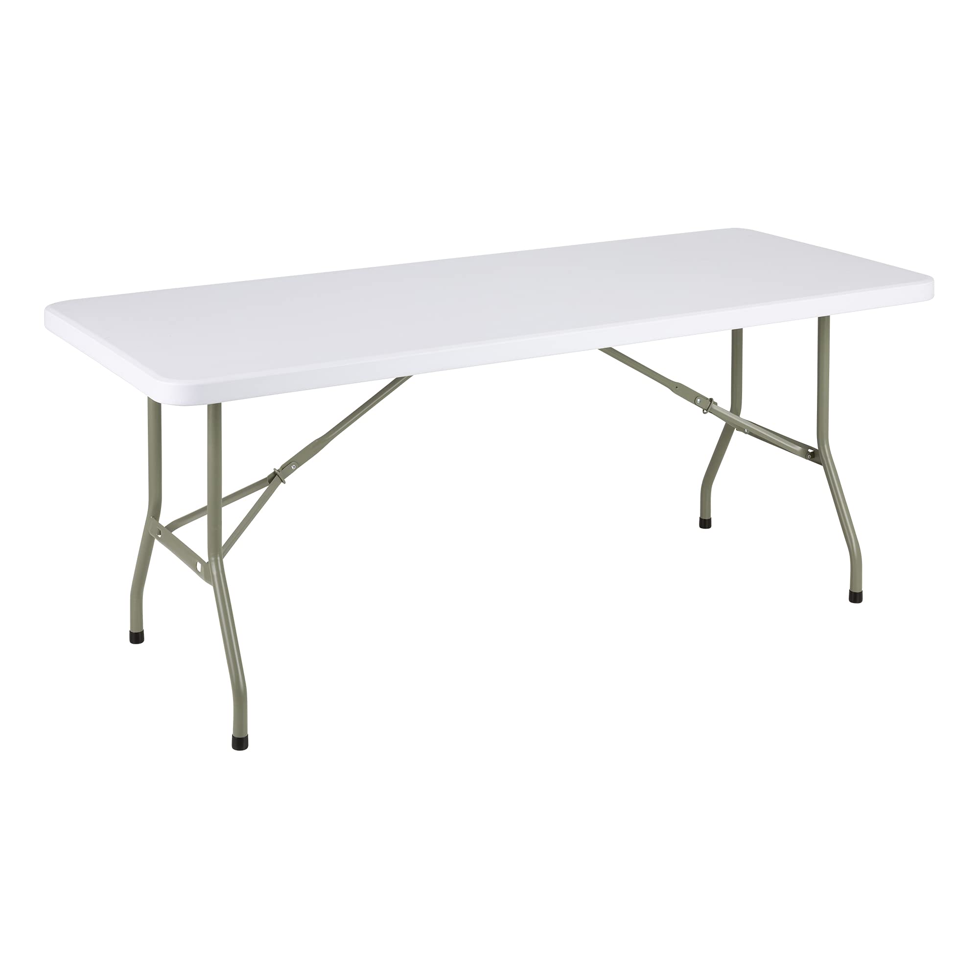 Norwood Commercial Furniture 6 ft Multipurpose Indoor Outdoor Heavy Duty Portable Rectangular Blow Molded Plastic Folding Table 