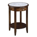 Convenience Concepts American Heritage Baldwin End Table with Drawer, White Marble / Espresso