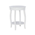 Powell Furniture Powell Round Shelf, White Table, 18 x 18 x 22 Tall