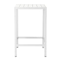 Benjara BM287842 Patio Kylo 43 Inch Outdoor Bar Table, Crisp White Aluminum Metal Frame, Small