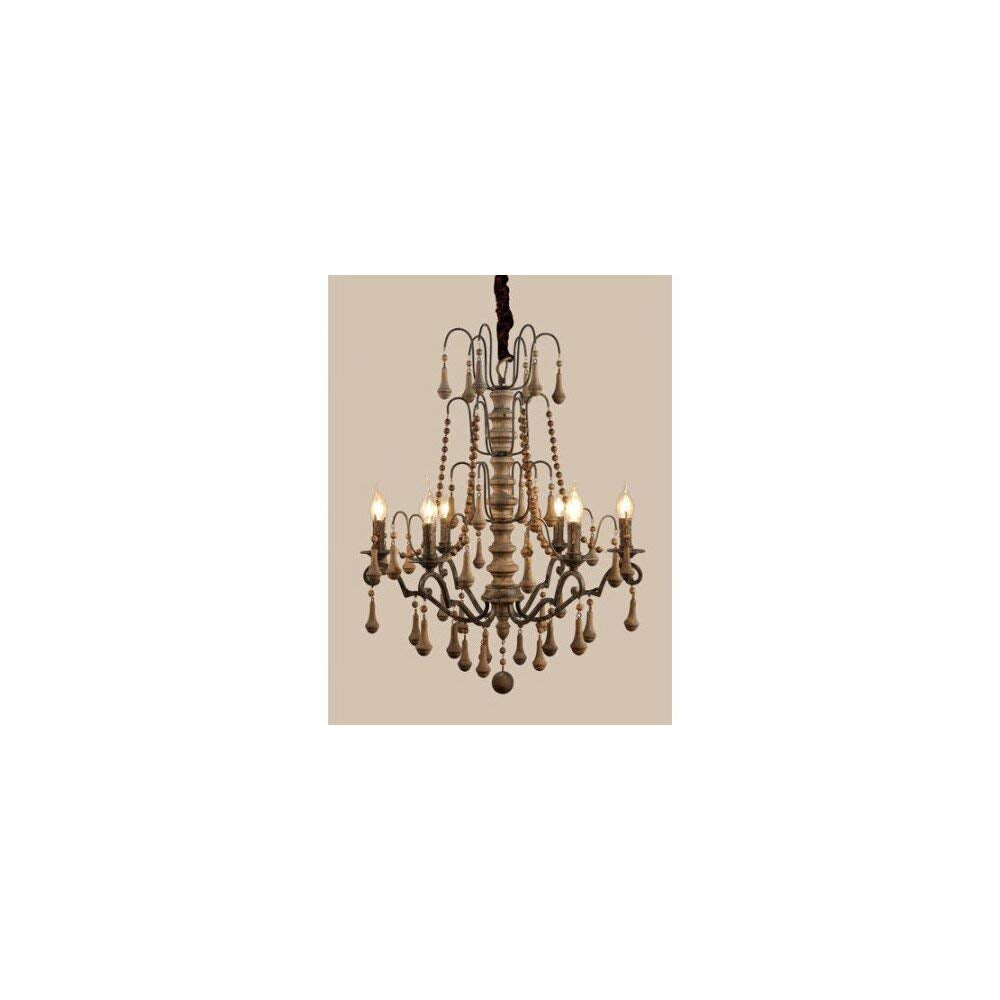 Moti Furniture Iron and Wood Victorian Pendant
