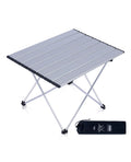 iClimb Ultralight Compact Camping Folding Table with Carry Bag (Silver - L)
