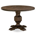 East West Furniture IR3-07-TP Irving Dining Room Table - a Round Solid Wood Table Top with Pedestal Base, 48x48 Inch, Distressed