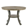 Linon Franklin Wood 45 Round Dining Table Steel Frame in Pewter