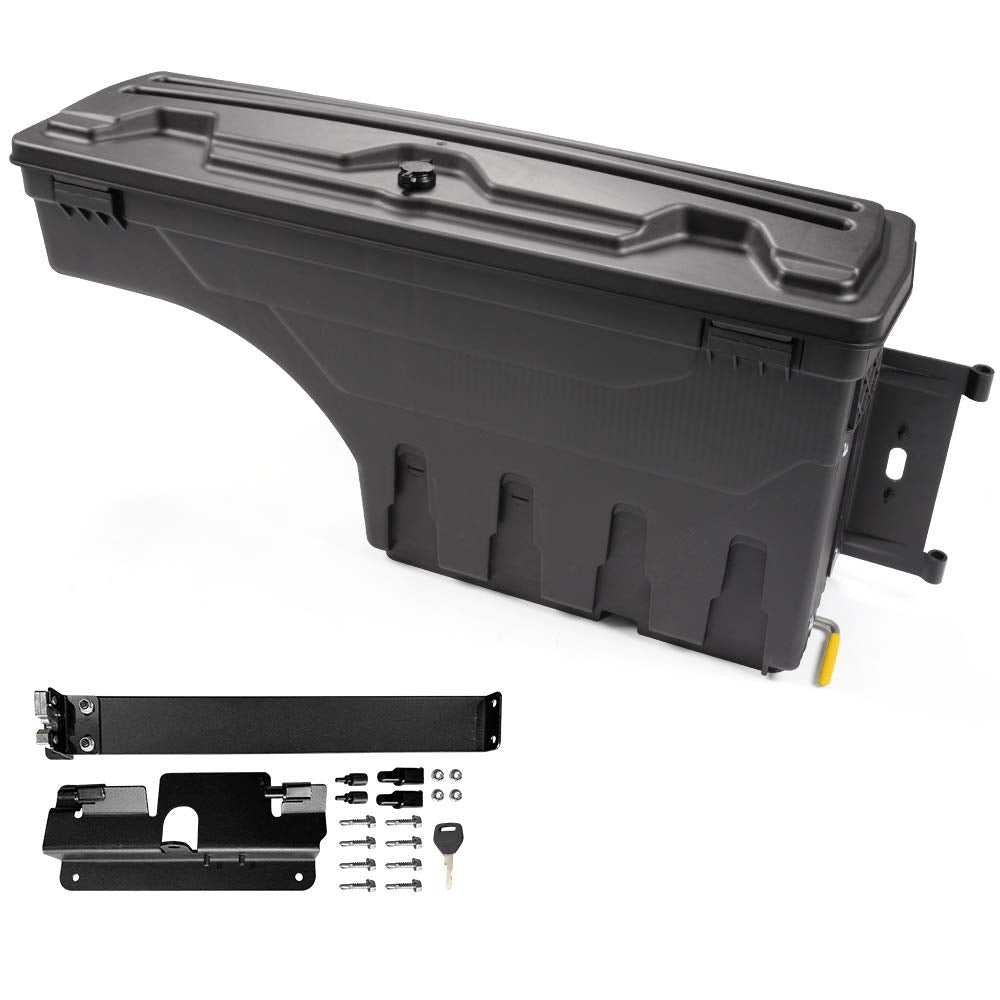 G-PLUS New Lockable Storage Box Case Compatible with Chevy Silverado GMC Sierra 1500 2500 3500 2007-2018 Truck Bed Toolbox Rear 