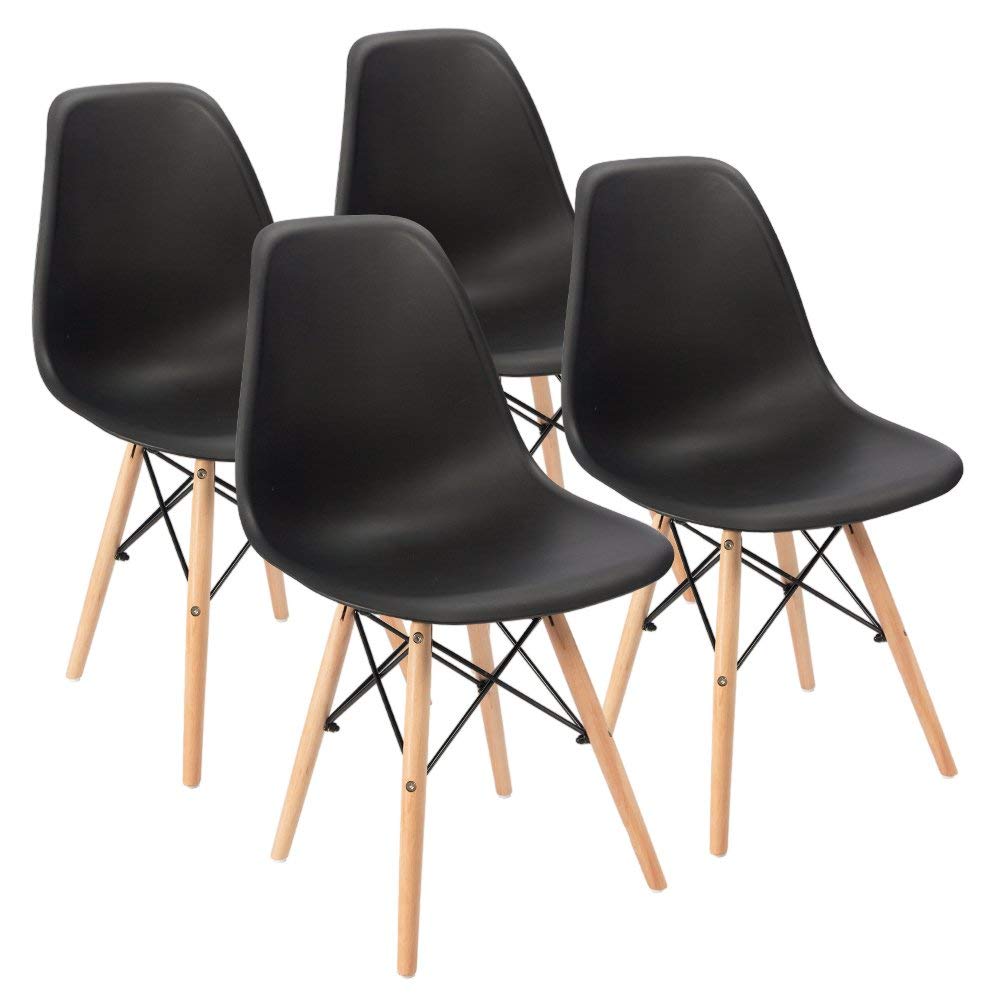 Furmax Pre Assembled Modern Style Dining Chair Mid Century Modern DSW Chair, Shell Lounge Plastic Chair for Kitchen, Dining,Bedr
