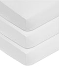American Baby Company 3 Pack Fitted Crib Sheets 28 x 52, Soft Breathable Neutral 100% Cotton Jersey Sheet, White, for Boys and G