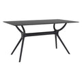 Compamia Siesta Air 55 Dining Table in Black, Commercial Grade