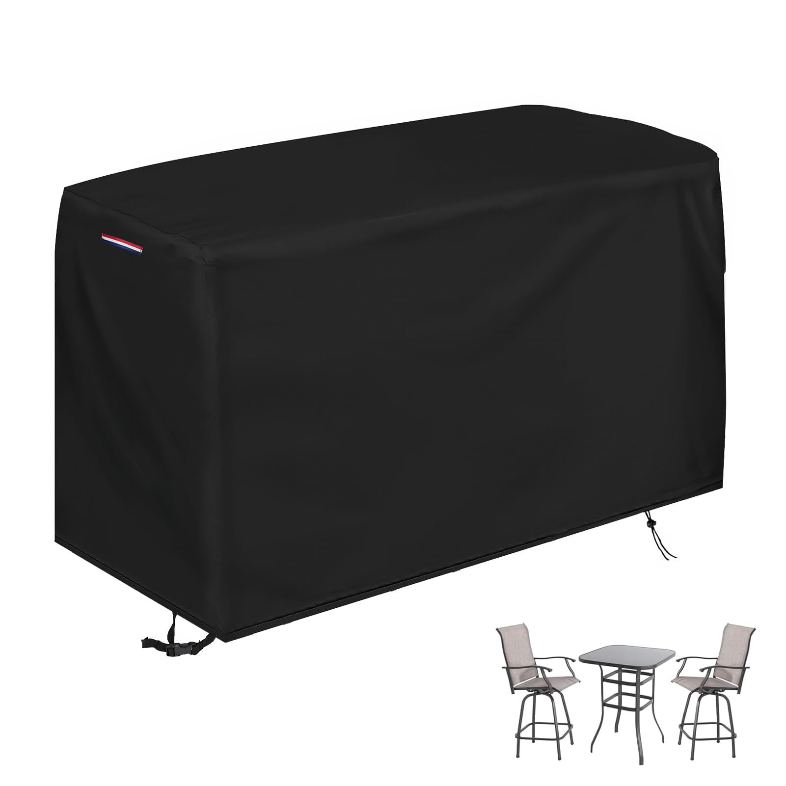 Loenel Patio Swivel Bar Set Cover, Waterproof Outdoor Bar Height Set Covers for Patio Bistro Sets 3 Piece Table and Chairs, Heav