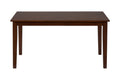 Jofran:, Simplicity, Rectangle Dining Table, 36  W X 60  D X 30  H, Caramel Finish, (Set of 1)