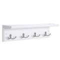 SONGMICS Coat Rack with Shelf, Wall-Mounted Coat Rack, with 4 Metal Dual Hooks for Coats, Bags, for Entryway, Bedroom, Living Ro