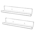 evron Acrylic Floating Shelves - 2-Pack Clear Wall Shelf for Bathroom, Bedroom, or Kitchen - Easy Installation with Adhesive (No