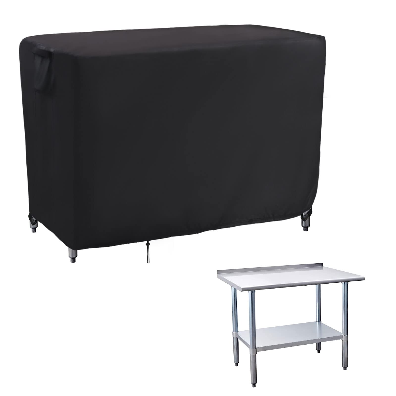 Kingling Outdoor Prep Table Cover, Waterproof Stainless Steel Table Covers Metal Table Cover Protection for Patio Kitchen Prep W