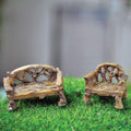 Kathys Show Tack Fiddlehead Fairy Village - Micro Mini Bench & Chair Set