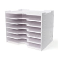 SONGWAY File Organizer for Desk - 7 Tier Wide Document Holder, Letter Mail Tray Storage Rack, A4 Paper Storage Holder, Desktop O