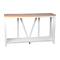 Flash Furniture Charlotte Farmhouse 2-Tier Console Table - Brushed Wash Finish Engineered Wood Frame - Warm Oak Finish Tabletop 