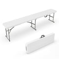 VINGLI 6 feet Plastic Folding Bench,Portable in/Outdoor Picnic Party Camping Dining Seat, Garden Soccer Multipurpose Entertainin