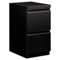 HON, Efficiencies Mobile Pedestal File w/Two File Drawers, 19-7/8d, Black