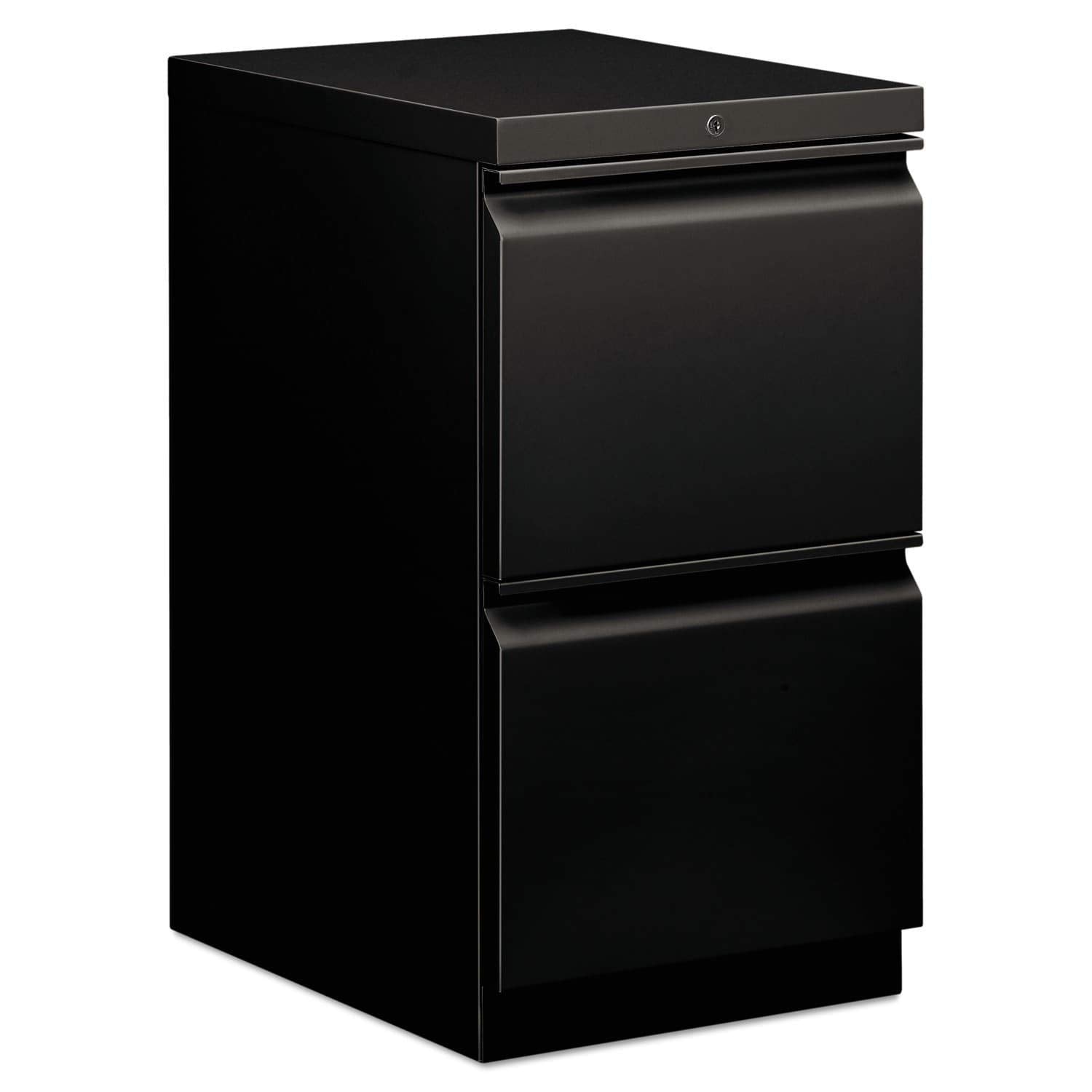 HON, Efficiencies Mobile Pedestal File w/Two File Drawers, 19-7/8d, Black