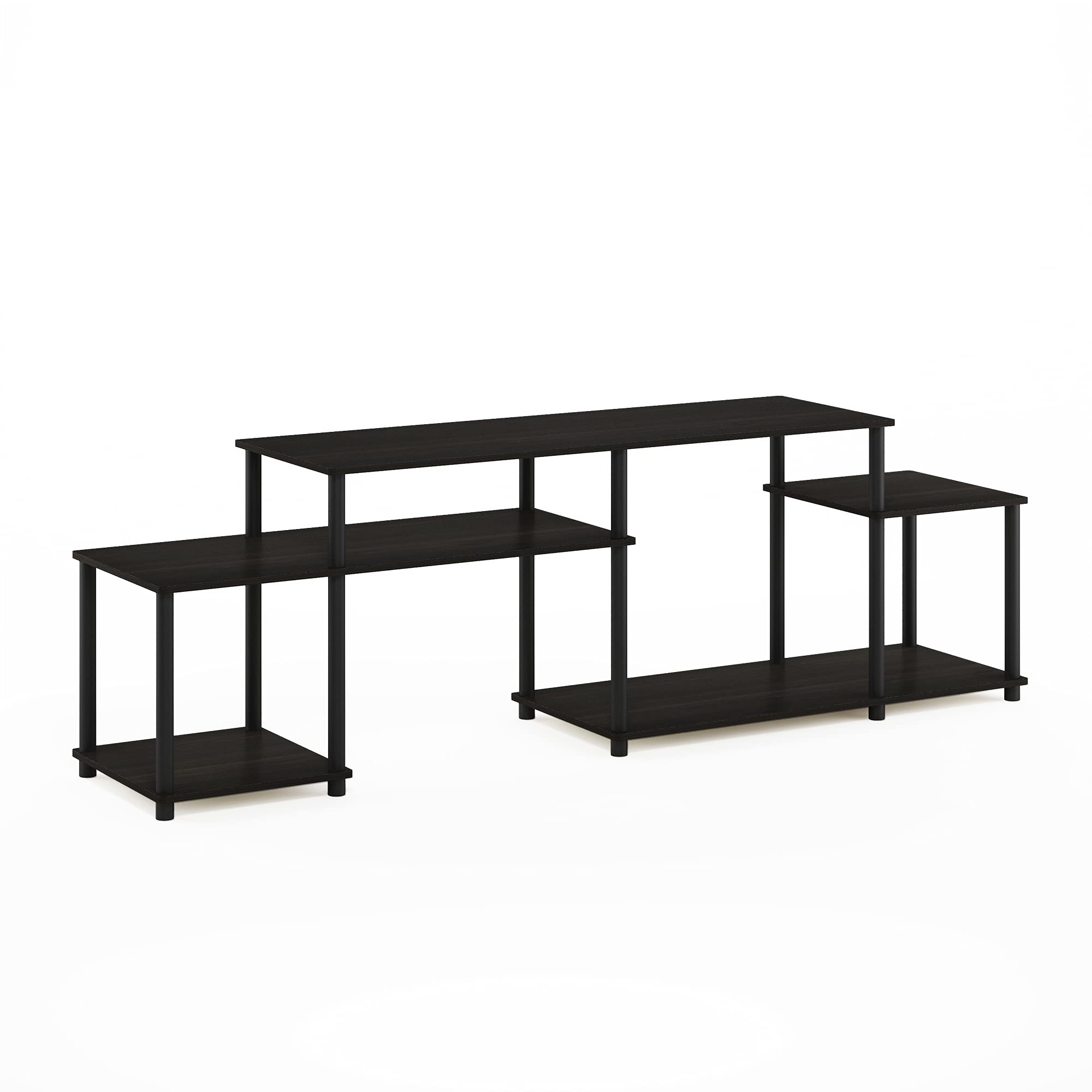 Furinno Besi 6-Tier Industrial Multipurpose Shelf Display Rack with Metal Frame, Narrow, Finn Oak
