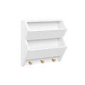 RiverRidge Catch-All Kids Bookshelf with 2 Storage Bins and 3 Wooden Hooks - Playroom Bookshelf for Kids Rooms - Book and Toy S