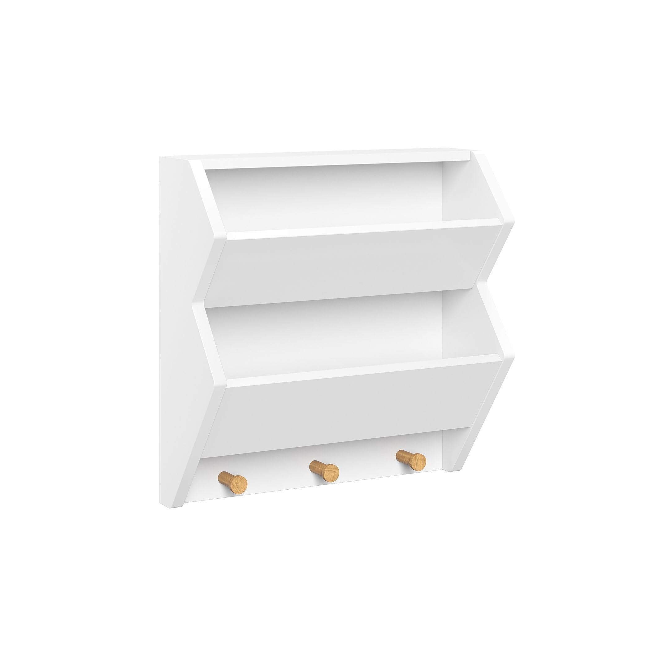 RiverRidge Catch-All Kids Bookshelf with 2 Storage Bins and 3 Wooden Hooks - Playroom Bookshelf for Kids Rooms - Book and Toy S