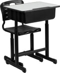 Flash Furniture Adjustable Student Desk and Chair Set for Classrooms or Remote Learning, Adjustable School Desk with Chair and B