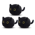 JIAJEGTGT Black Cat Plush, 3Pcs Cute Mini Black Cat Stuffed Animal for Home Decoration, Soft Cat Plush Birthday for Kids Boys Gi