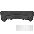 Peryiter 7 Pcs L Shape Sectional Recliner Sofa Covers 5 Seat Sectional Couch Covers Milk Silk Velvet Stretch Reclining Sofa Slip