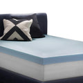 LUCID 4 Inch Gel Memory Foam Mattress Topper, Ventilated Design, Ultra Plush, CertiPUR-US Certified, King, Blue