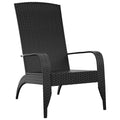 vidaXL Patio Adirondack Chair in Black | Modern Lightweight Poly Rattan Outdoor Garden Seating | Weather-Resistant & Easy to Ass