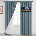 H.VERSAILTEX 100% Blackout Curtains 84 inch Long for Living Room Thermal Insulated Window Treatment Drapes Completely Light Bloc