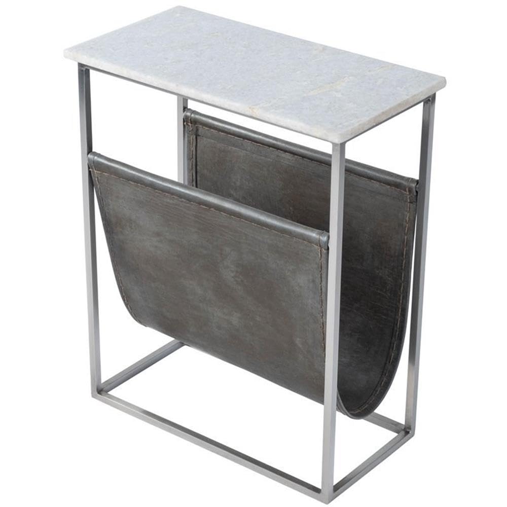 Butler Specialty Koler Marble and Leather Magazine Table in Gray