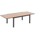 Soleil Jardin Aluminum Patio Extendable Dining Table, 63 - 105, Adjustable Indoor Outdoor Furniture Rectangle Table w/Thermal Tr