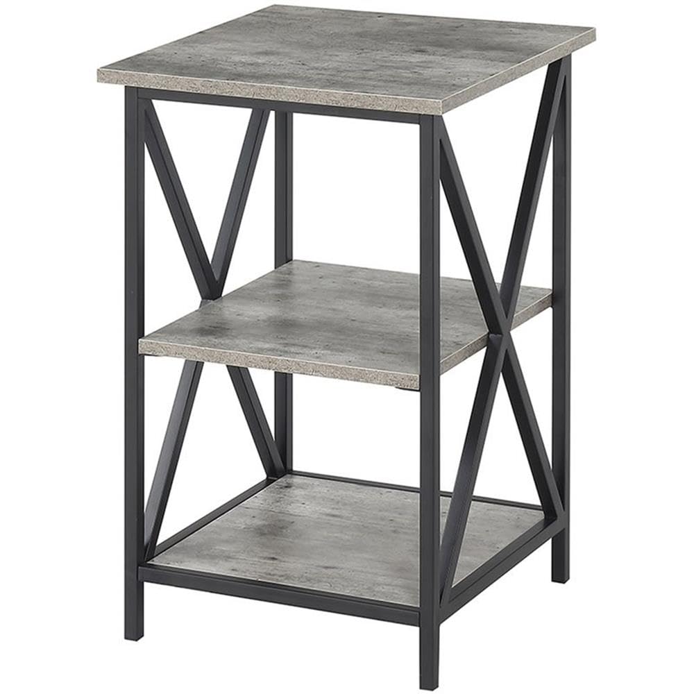 Convenience Concepts Tucson Shelves, 3-Tier End Table, Faux Birch/Black