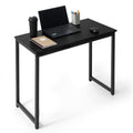 CAPHAUS 32 Inch Modern Work Desk, Space-Saving Home Office Writing Desk, Black