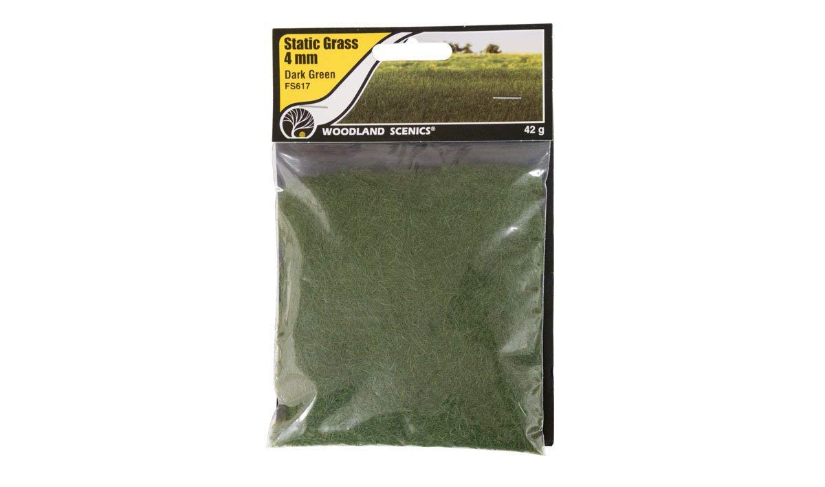 Woodland Scenic Static Grass 4mm-Dark Green -FS617