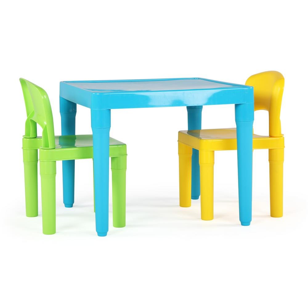Humble Crew Kids Table and 2 Chair Set, Aqua Table with Chairs - Sturdy Toddler Activity Table for Playtime, Arts, Crafts, Readi