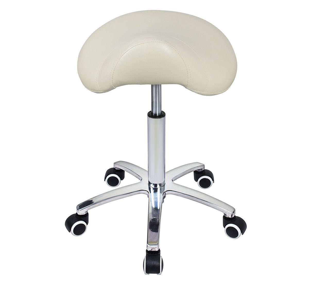 Antlu Saddle Stool Rolling Chair for Medical Lash Massage Salon Kitchen Spa,Adjustable Hydraulic Stool with Wheels (Beige)