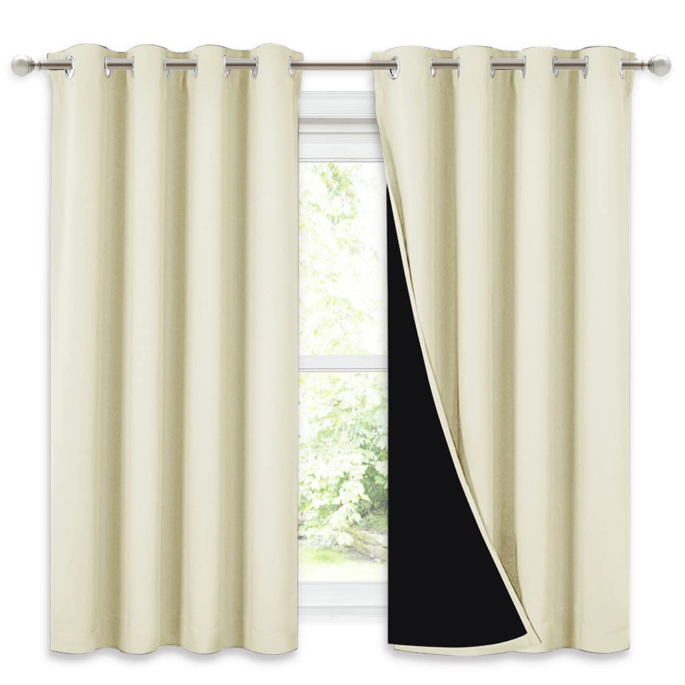 NICETOWN Cold Blocking Curtains, Bedroom Full Blackout Curtain Panels, Great Job for Blocking Light, Complete Blackout Draperies