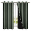 NICETOWN Dark Mallard 100% Blackout Lined Curtains, 2 Thick Layers Completely Blackout Window Treatment Panels Thermal Insulated